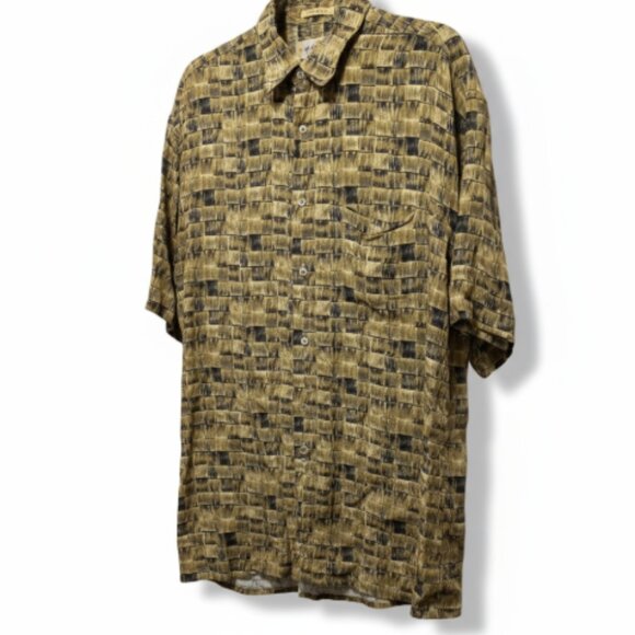 Campia Moda Men’s Hawaiian Shirt Size L Short Sleeve Button Front Collar EUC - Picture 14 of 15